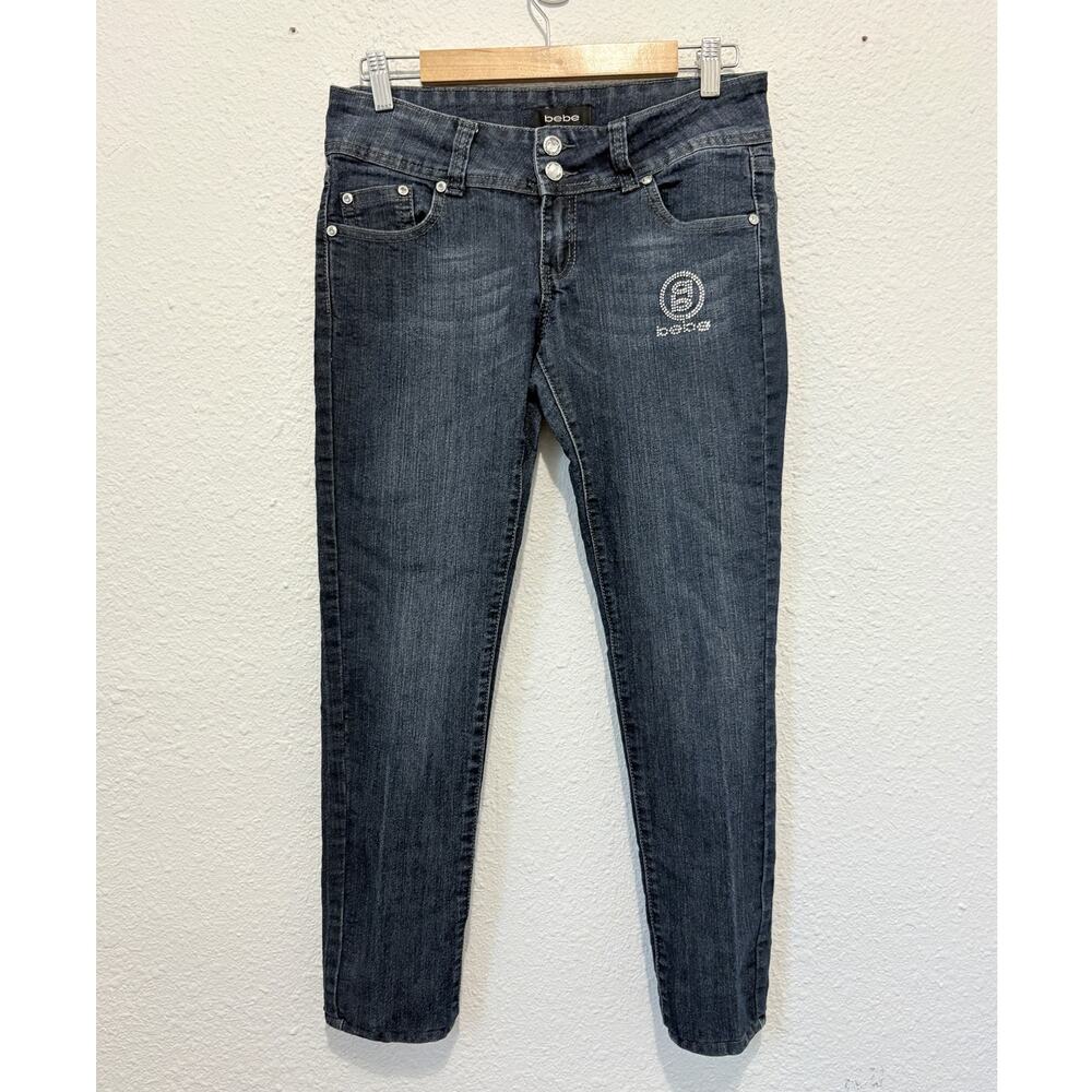 vintage low rise bebe bedazzled jeans y2k crystal embellished